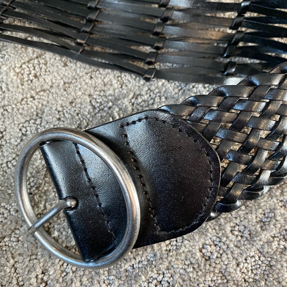 Vegan leather braided belt